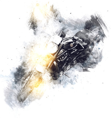 Motor cycle llustration color isolated art vintage retroの写真素材