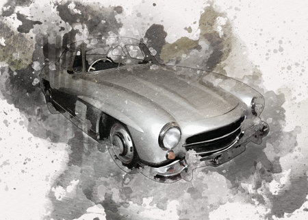 Vintage Retro Classic Old Car Illustration