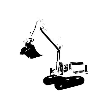 Excavator illustration color isolated art workの写真素材