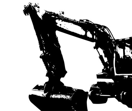 Excavator illustration color isolated art work