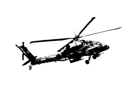 military helicopter drawing illustration art vintageの写真素材