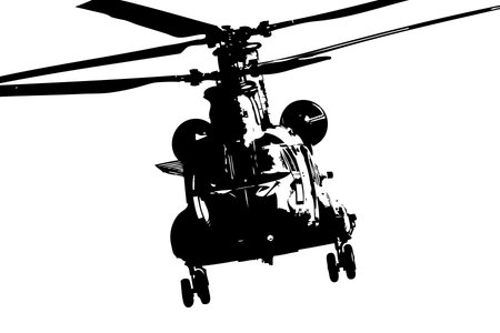 military helicopter drawing illustration art vintage
