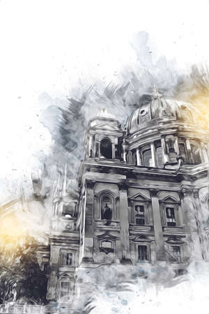 Berlin art drawing sketch illustration fun design vintage retroの写真素材