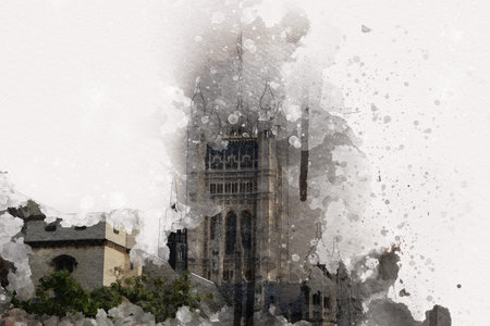 London big ben art drawing sketch illustration fun design vintage retro