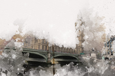 London big ben art drawing sketch illustration fun design vintage retro