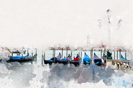 Venice art drawing sketch illustration fun design vintage retroの写真素材