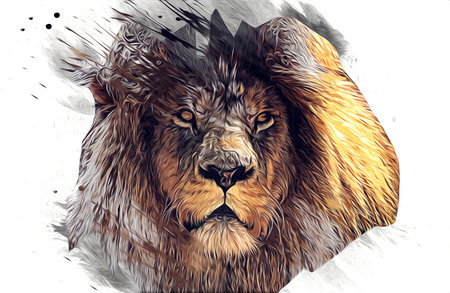 lion art illustration drawing grunge vintage