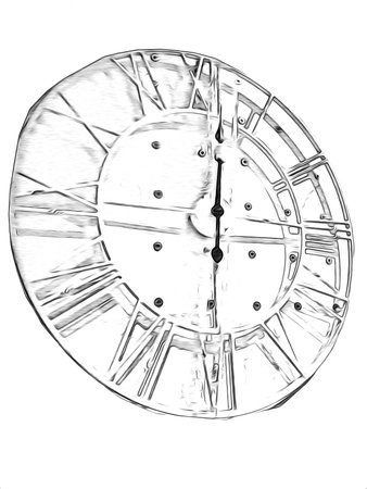 The dials of the old antique classic clocks on a vintage paper background