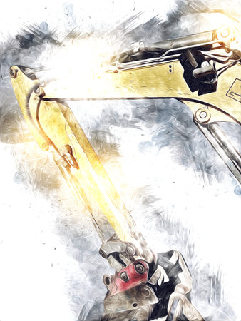 Excavator illustration color isolated art work