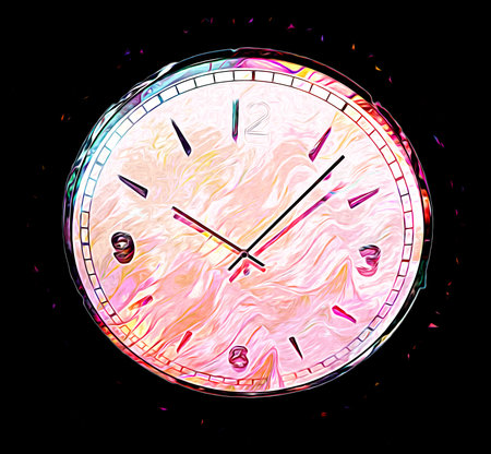 The dials of the old antique classic clocks on a vintage paper background