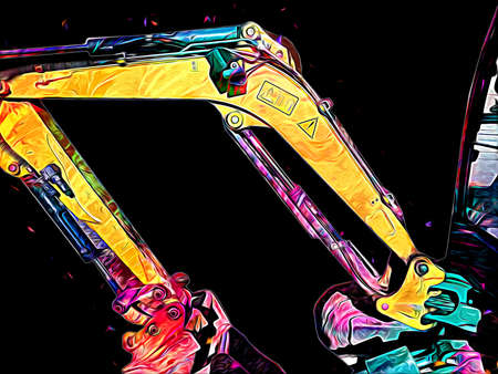 Excavator illustration color isolated art workの写真素材