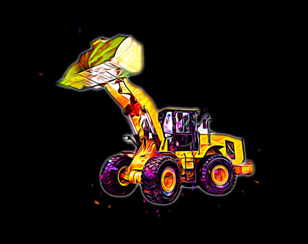 Excavator illustration color isolated art work