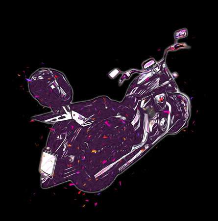 Motor cycle llustration color isolated art vintage retroの写真素材