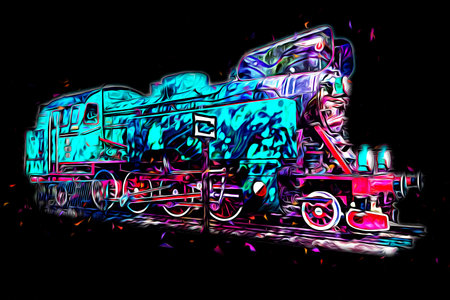 old steam locomotive engine retro vintage