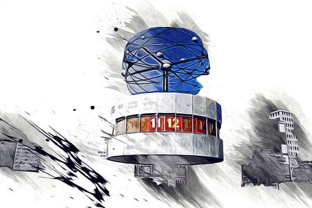 Berlin art drawing sketch illustration fun design vintage retroの写真素材