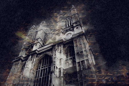 London big ben art drawing sketch illustration fun design vintage retroの写真素材