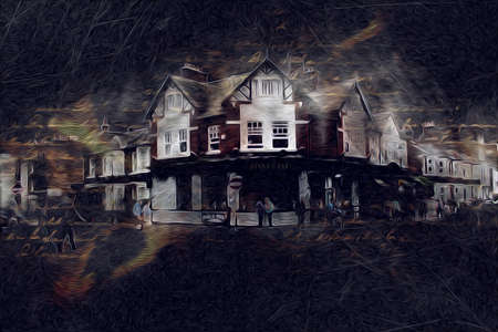 London big ben art drawing sketch illustration fun design vintage retroの写真素材