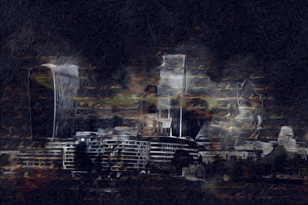 London big ben art drawing sketch illustration fun design vintage retroの写真素材