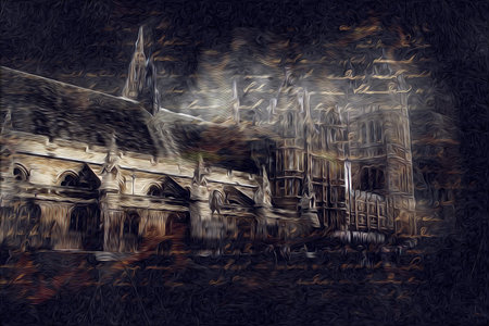 London big ben art drawing sketch illustration fun design vintage retroの写真素材