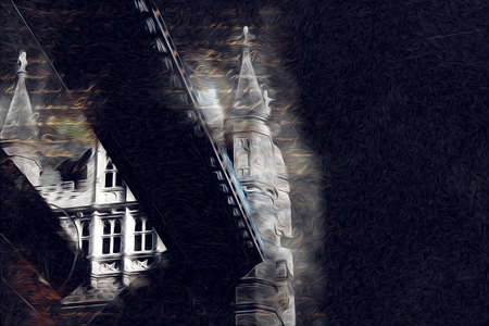 London big ben art drawing sketch illustration fun design vintage retroの写真素材