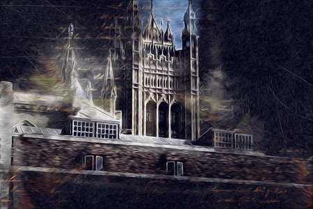 London big ben art drawing sketch illustration fun design vintage retroの写真素材