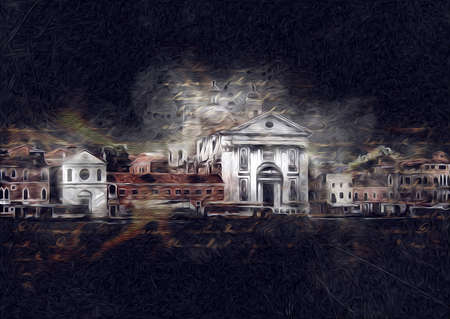 Venice art drawing sketch illustration fun design vintage retroの写真素材