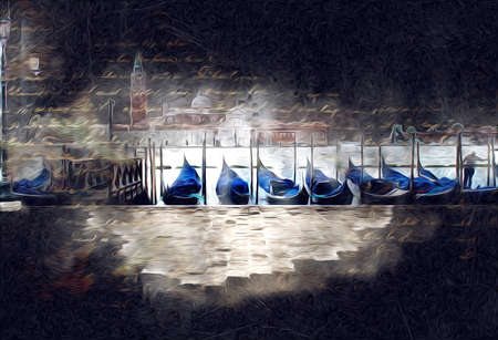 Venice art drawing sketch illustration fun design vintage retroの写真素材