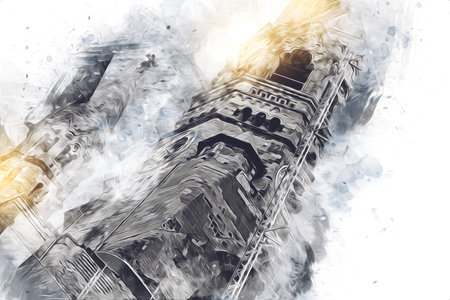 Berlin art drawing sketch illustration fun design vintage retroの写真素材