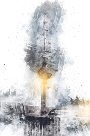 Berlin art drawing sketch illustration fun design vintage retroの写真素材