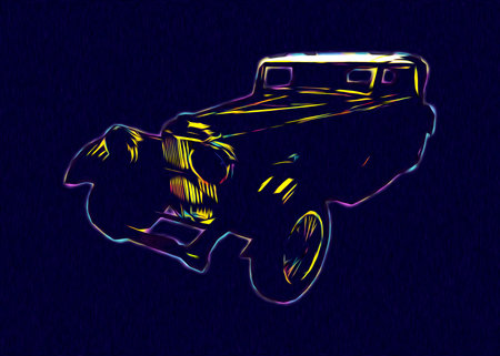 Vintage Retro Classic Old Car Illustration