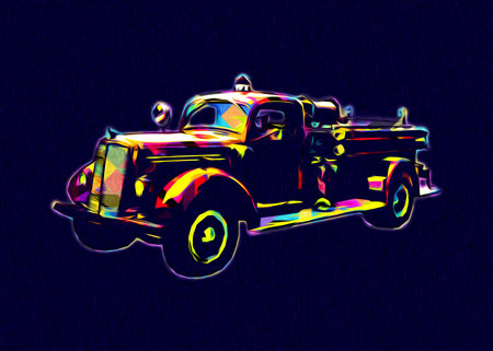 Vintage Retro Classic Old Car Illustration