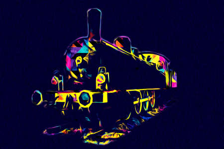 old steam locomotive engine retro vintageの写真素材