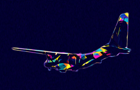 American jet fighter aircraft drawing illustration art vintageの写真素材