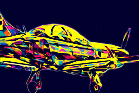 American jet fighter aircraft drawing illustration art vintageの写真素材