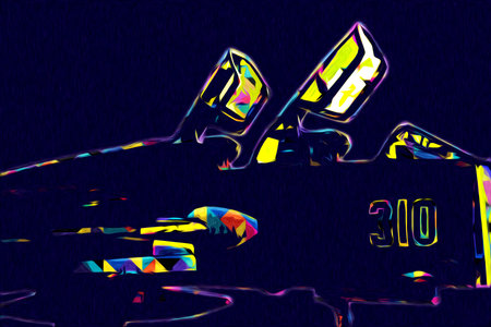 American jet fighter aircraft drawing illustration art vintage