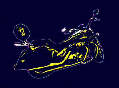 Motor cycle llustration color isolated art vintage retroの写真素材