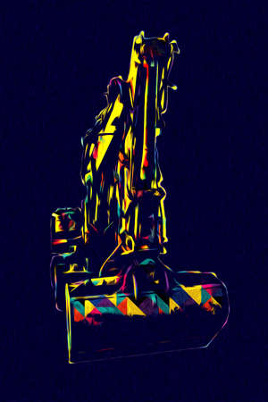 Excavator illustration color isolated art workの写真素材