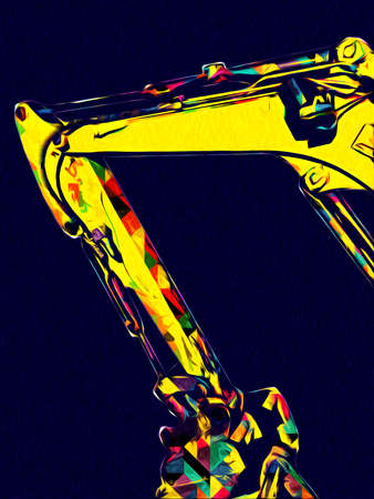 Excavator illustration color isolated art workの写真素材
