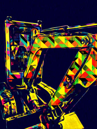 Excavator illustration color isolated art workの写真素材