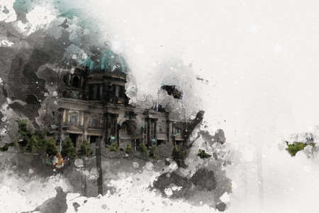 Berlin art drawing sketch illustration fun design vintage retroの写真素材