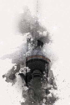 Berlin art drawing sketch illustration fun design vintage retroの写真素材