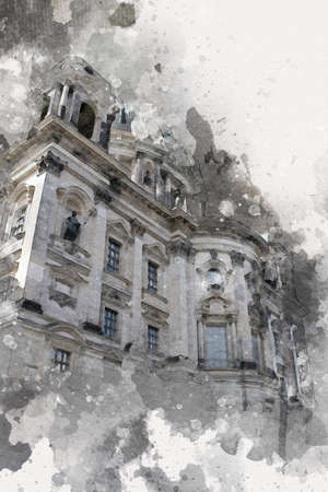 Berlin art drawing sketch illustration fun design vintage retroの写真素材