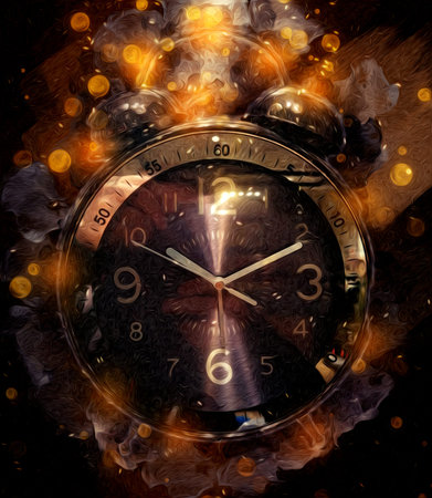 The dials of the old antique classic clocks on a vintage paper background