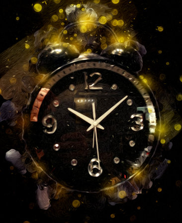 The dials of the old antique classic clocks on a vintage paper background