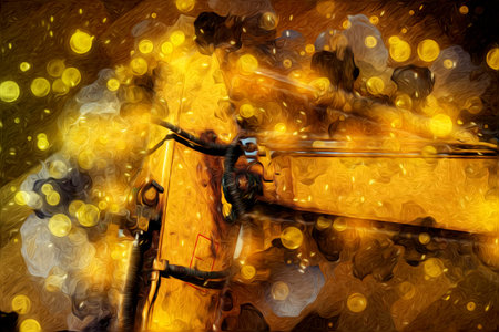 Excavator illustration color isolated art work