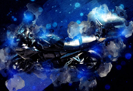 Motor cycle llustration color isolated art vintage retroの写真素材