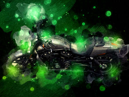 Motor cycle llustration color isolated art vintage retroの写真素材
