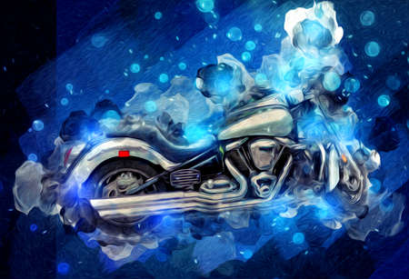 Motor cycle llustration color isolated art vintage retroの写真素材
