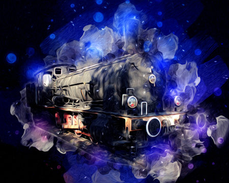 old steam locomotive engine retro vintage