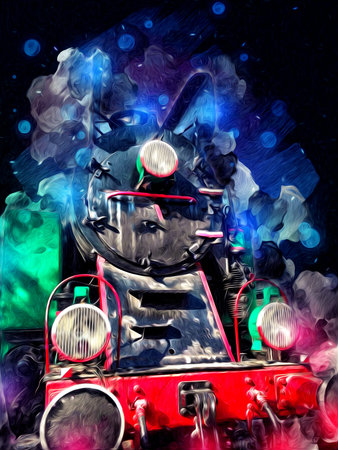 old steam locomotive engine retro vintage